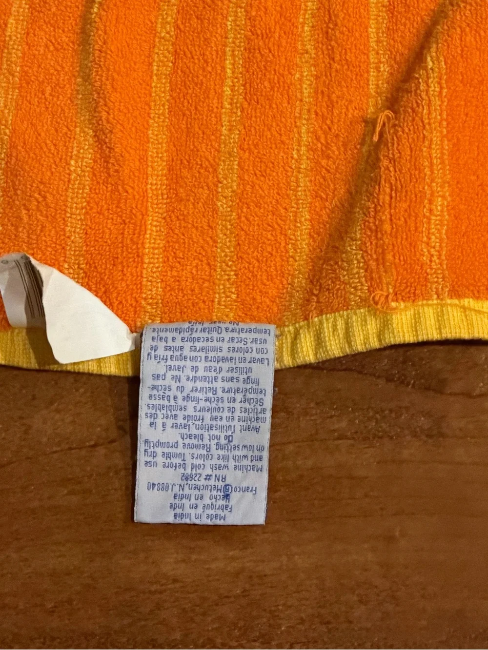 Vtg Franco Palm Cove Beach Towel Yellow Orange Reversible Retro Neon Sun 80s 90s